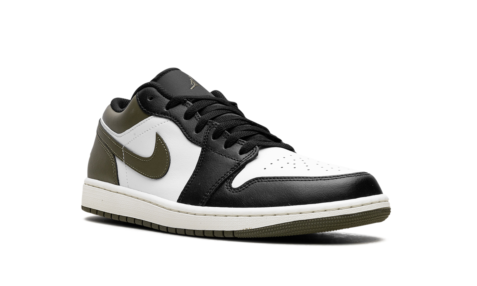 Air Jordan 1 Low Black Toe Medium Olive 553558 092
