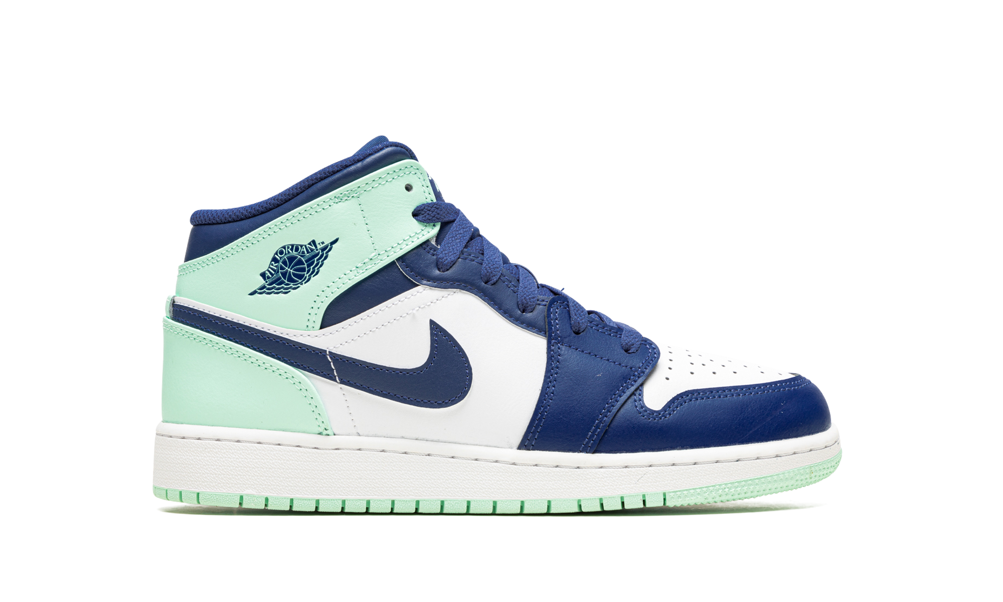 Air Jordan 1 Mid GS Blue Mint 554725 413