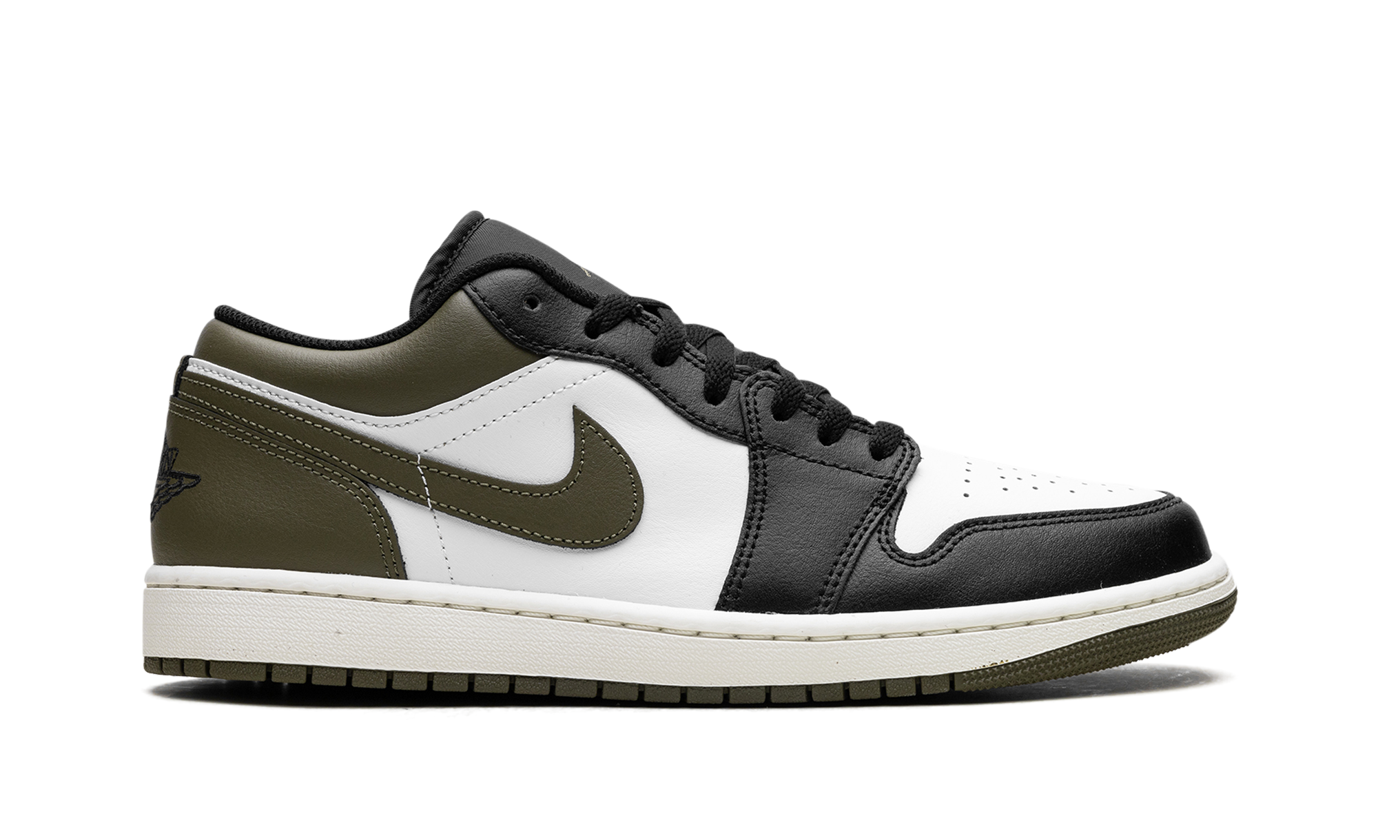 Air Jordan 1 Low Black Toe Medium Olive 553558 092
