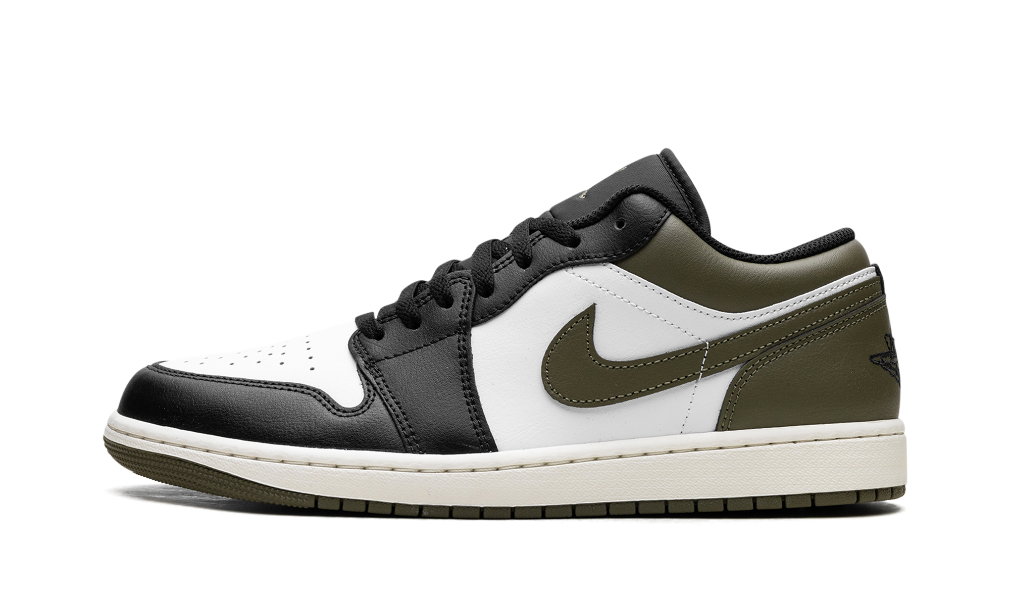 Air Jordan 1 Low Black Toe Medium Olive 553558 092
