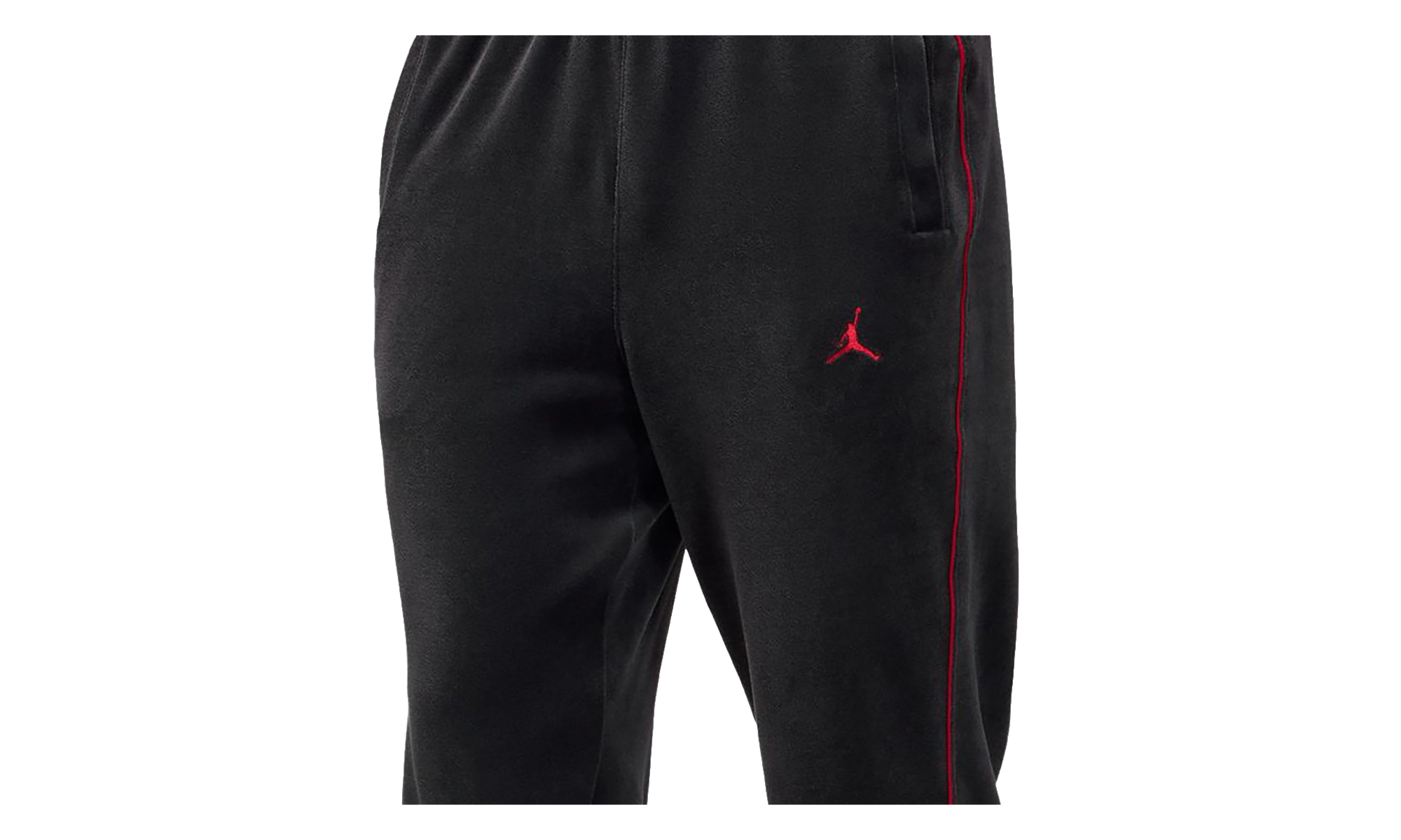 Jordan Brooklyn Velour Track Trousers Black / Gym Red HV1872 010