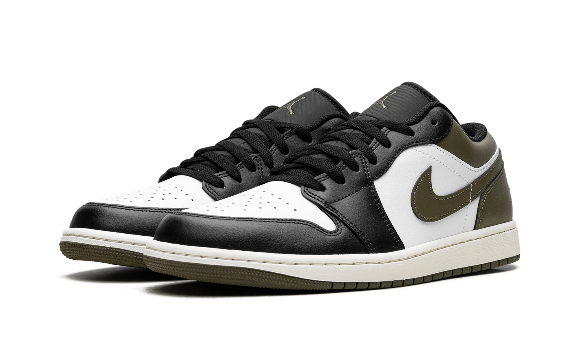 Air Jordan 1 Low Black Toe Medium Olive 553558 092