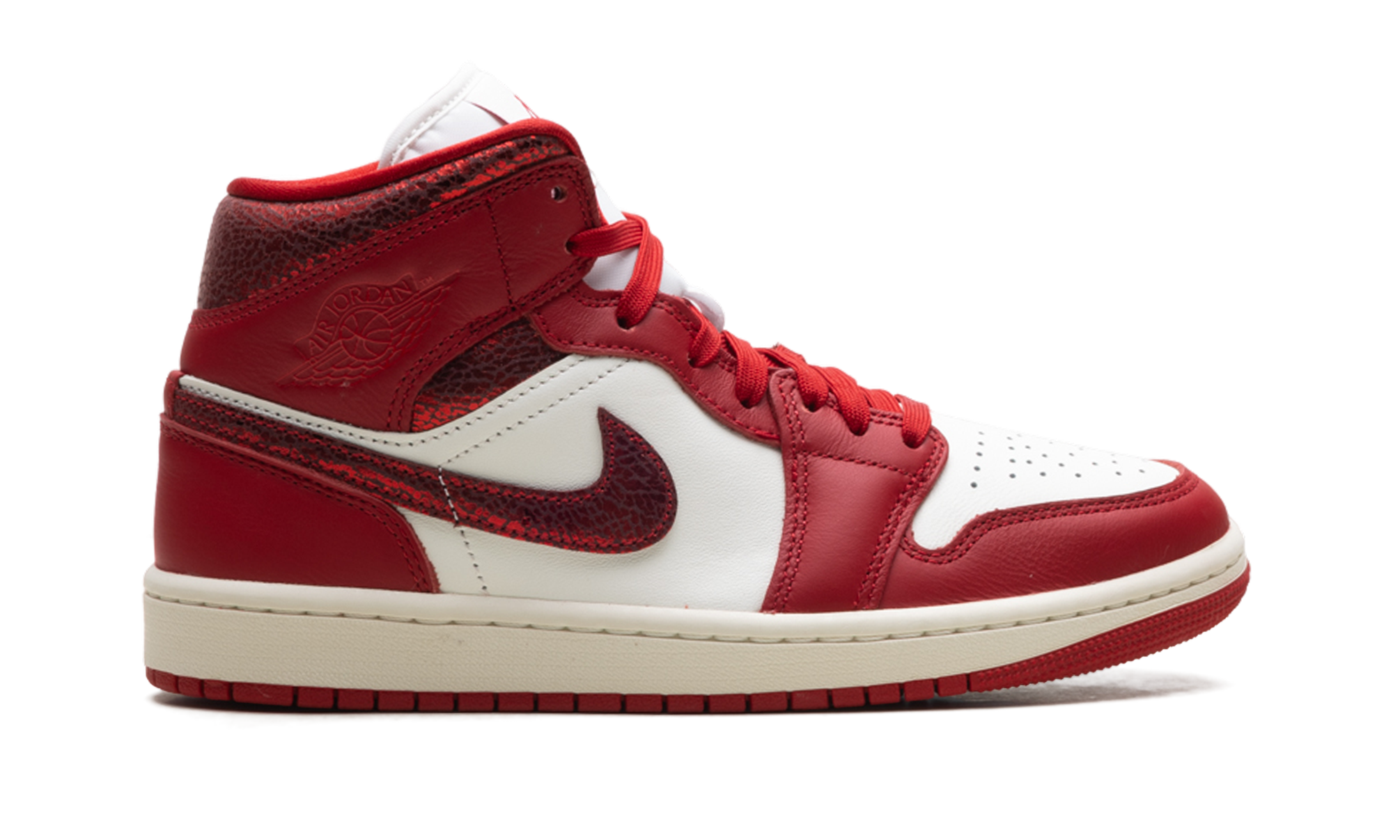 Air Jordan 1 Mid WMNS Red Cracked Leather HJ9337 106