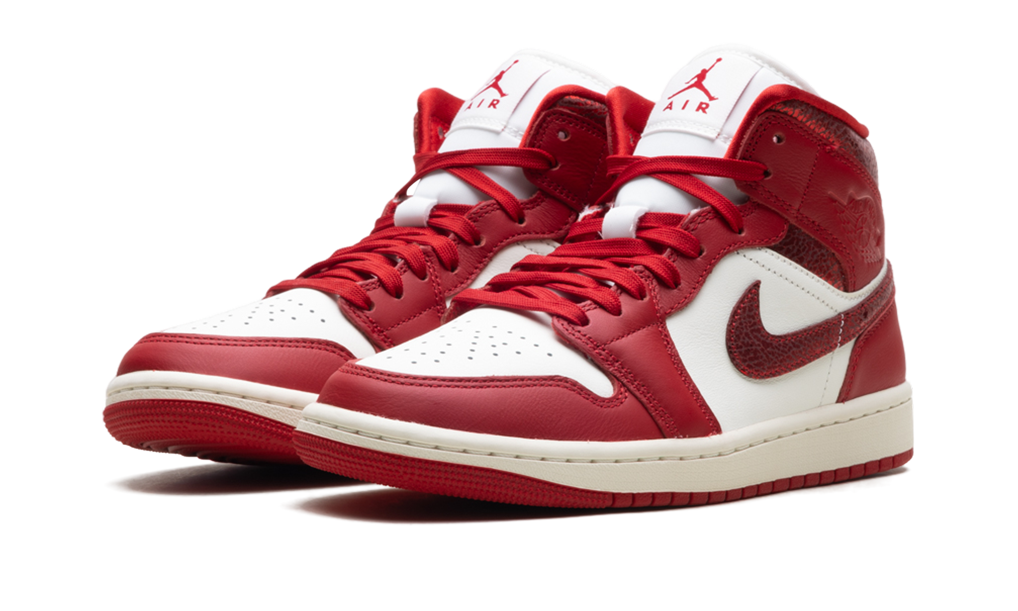 Air Jordan 1 Mid WMNS Red Cracked Leather HJ9337 106
