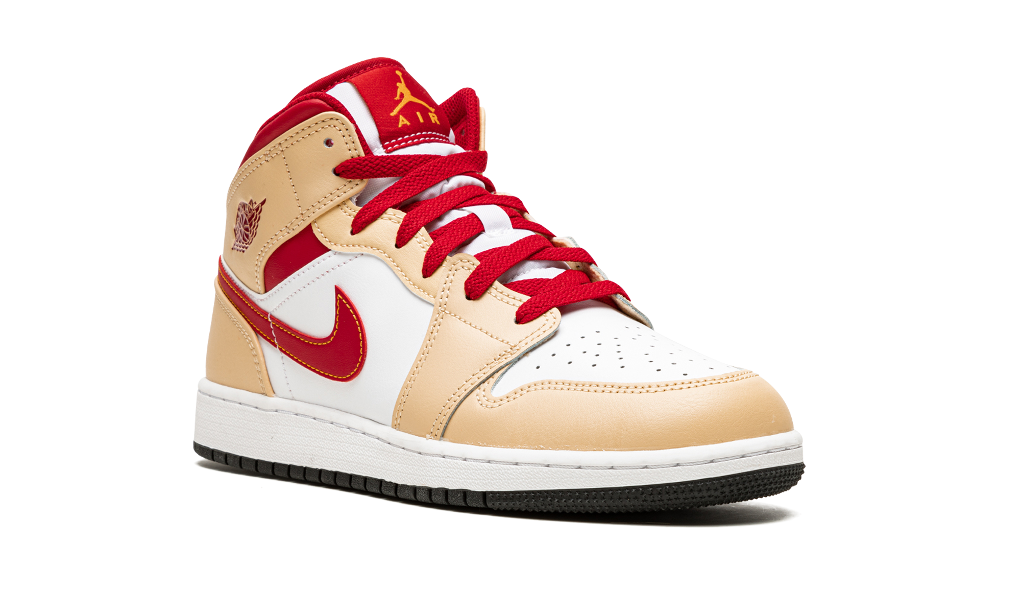 Air Jordan 1 Mid GS Beige / Red 554725 201
