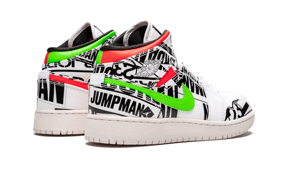 Air Jordan 1 Mid GS All Over Logos 554725 143