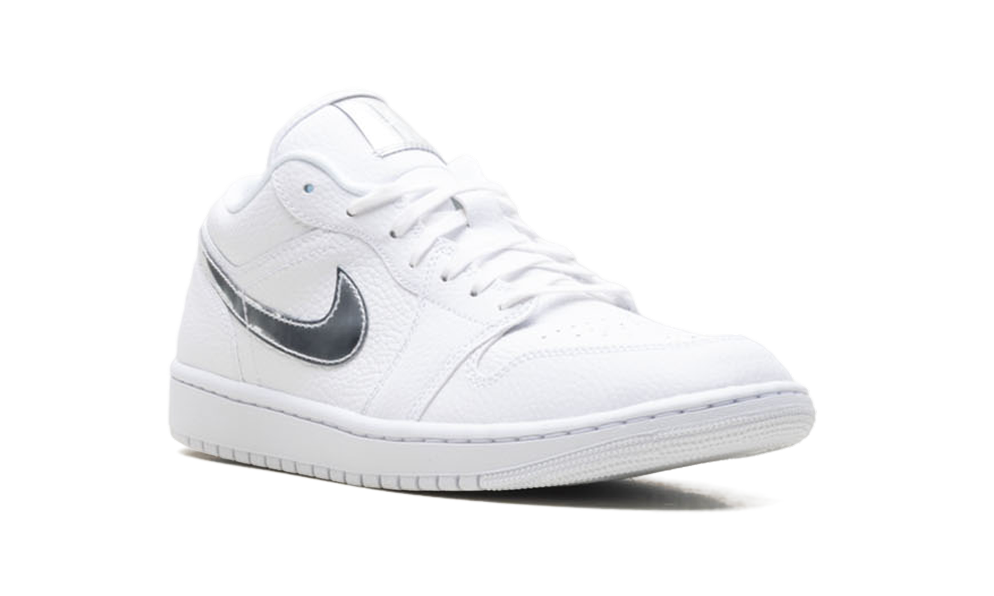 Womens Air Jordan 1 Low SE White Metallic Silver' IQ9381 100