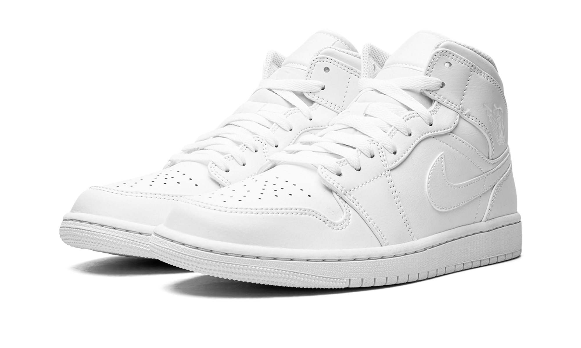 Air Jordan 1 Mid Triple White 554724 136