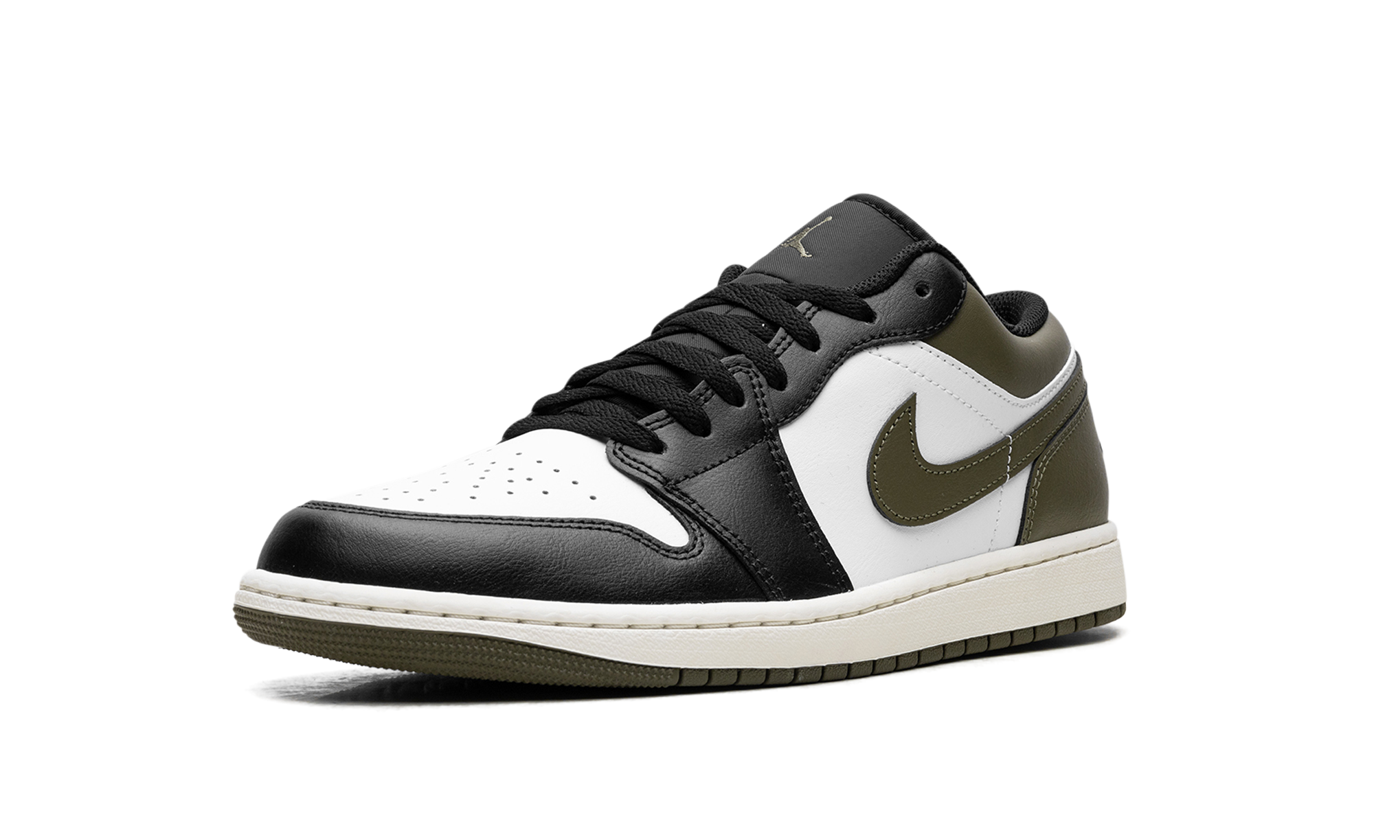 Air Jordan 1 Low Black Toe Medium Olive 553558 092