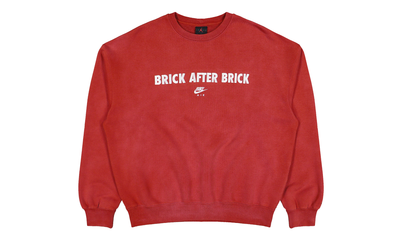 Air Jordan x Nigel Sylvester Brick After Brick Fleece Crewneck Sweatshirt Vermilion / Sail IQ8154 671