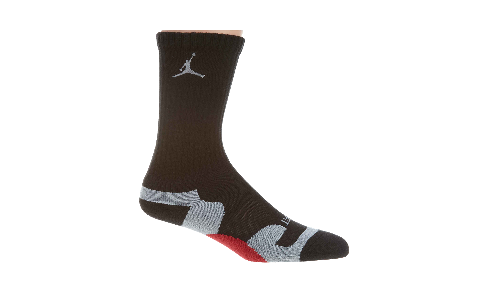 Jordan Game Dry Crew Socks Black Grey Red 441342 016
