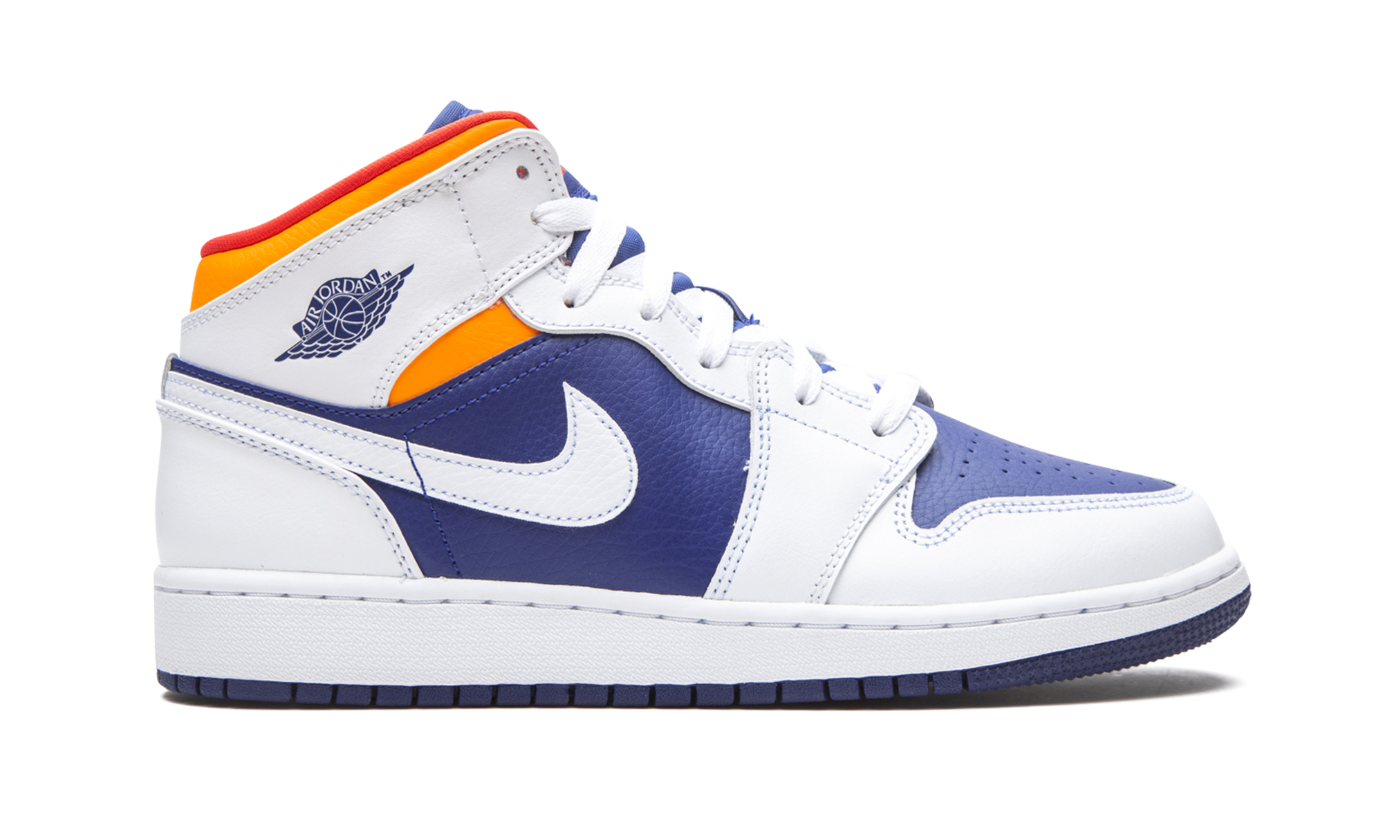 Air Jordan 1 Mid GS White Deep Royal Blue 554725 131